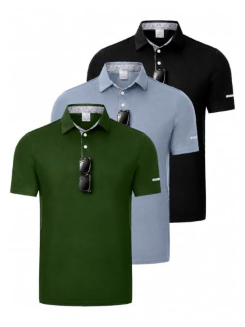 Men's Quick Dry Polo Shirts 3 Pack Moisture Wicking Golf Shirts